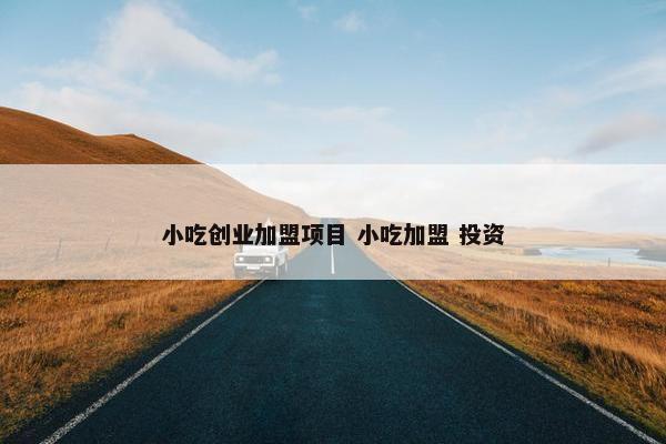 小吃创业加盟项目 小吃加盟 投资